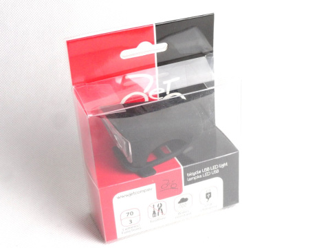LAMPA PRZÓD CZARNA USB 70 LUMENÓW WODOODPORNA LAMPA PRZÓD CZARNA USB 70 LUMENÓW WODOODPORNA