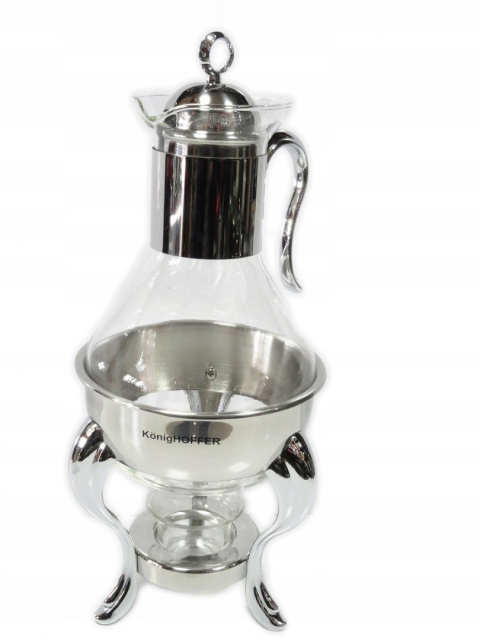 DZBANEK Z PODGRZEWACZEM SZKLANO -METALOWY 1,4 L DZBANEK Z PODGRZEWACZEM SZKLANO -METALOWY 1,4 L