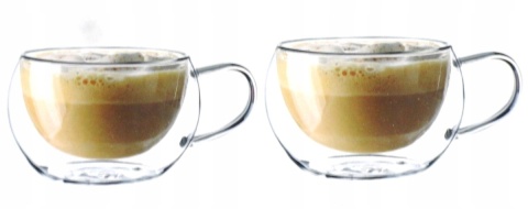 SZKLANKI TERMICZNE 300 ML FILIŻANKI ANDREA 2 szt PODWÓJNE