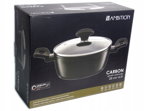 AMBITION CARBON GARNEK Z POKRYWĄ INDUKCJA 28 CM AMBITION CARBON GARNEK Z POKRYWĄ INDUKCJA 28 CM