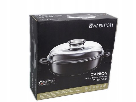 AMBITION CARBON PATELNIA Z POKRYWĄ INDUKCJA 28 CM AMBITION CARBON PATELNIA Z POKRYWĄ INDUKCJA 28 CM