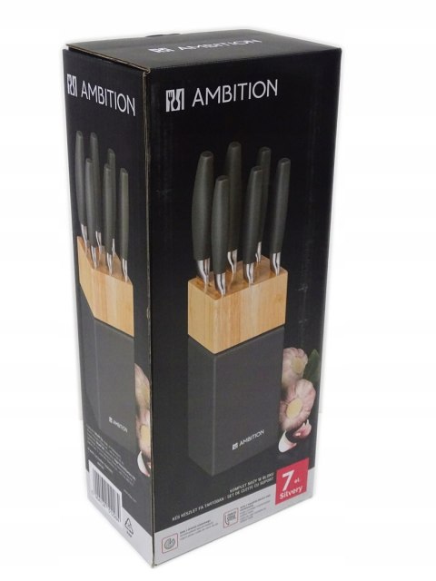 NOŻE W BLOKU KPL. NOŻY AMBITION SILVERY 7 EL SZARY NOŻE W BLOKU KPL. NOŻY AMBITION SILVERY 7 EL SZARY
