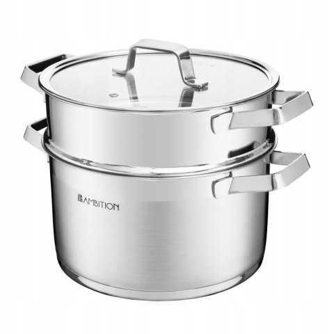 ZESTAW 4 GARNKÓW GARNKI NIERDZEWNE AMBITION KITCHEN PRO 9 ELEMENTÓW komplet ZESTAW 4 GARNKÓW GARNKI NIERDZEWNE AMBITION KITCHEN PRO 9 ELEMENTÓW komplet