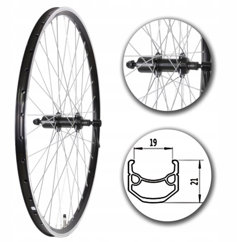 Koło 27,5 MTB TYŁ STOŻKOWA NA KASETĘ 8/9 SHIMANO OBRĘCZ CZARNA V-BRAKE