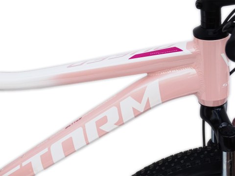 ROWER 26 STORM MTB ALUMINIOWY QUEEN 15''HAMULCE TARCZOWE BIAŁO-RÓŻOWY