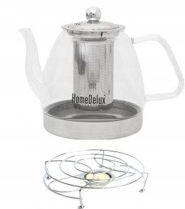 DZBANEK Z ZAPARZACZEM HOMEDELUX 1200 ML NA INDUKCJĘ SZKLANY + PODGRZEWACZ D