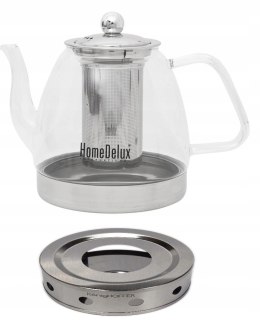 DZBANEK Z ZAPARZACZEM HOMEDELUX 1200 ML NA INDUKCJĘ SZKLANY + PODGRZEWACZ S