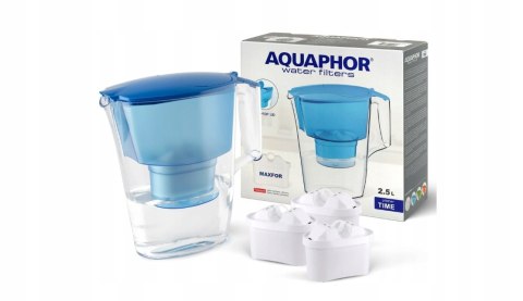 Dzbanek filtrujący wodę Aquaphor TIME NIEBIESKI 2,8 l + 3 WKŁADY B100-25 Dzbanek filtrujący wodę Aquaphor TIME NIEBIESKI 2,8 l + 3 WKŁADY B100-25