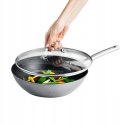 PATELNIA WOK 28 CM Z POKRYWĄ AMBITION BUBBLE INDUKCJA GAZ QUALUM BASIC