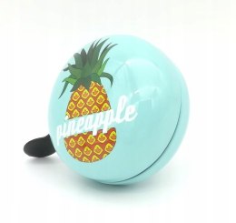 DZWONEK METALOWY RETRO 80 MM RÓŻOWY DUŻY ANANAS TURKUSOWY