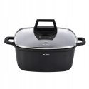 GARNEK KWADRATOWY CHEF 20 X 20 X 8 CM 2,6 L INDUKCJA GAZ Z POKRYWĄ