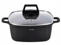 GARNEK KWADRATOWY CHEF 20 X 20 X 8 CM 2,6 L INDUKCJA GAZ Z POKRYWĄ