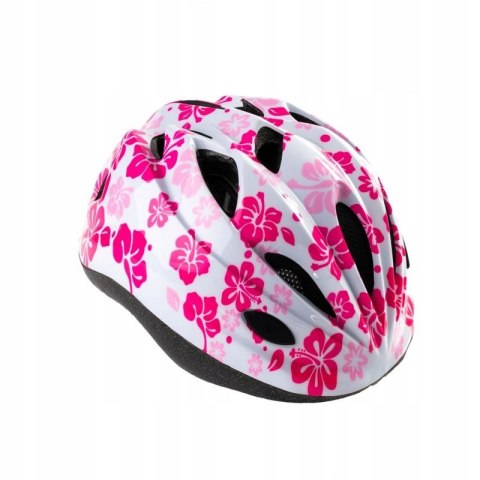 KASK ROWEROWY DZIECIĘCY M 52-56 BIAŁO - RÓŻOWY KWIATKI FUNNY KASK ROWEROWY DZIECIĘCY M 52-56 BIAŁO - RÓŻOWY KWIATKI FUNNY