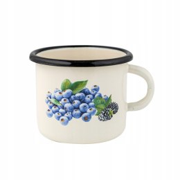 KUBEK EMALIOWANY 0,5 L 500 ML BORÓWKA PROSTY 9 CM