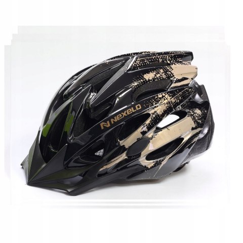 Kask rowerowy STRAIGHT SHINY, L (58-61 cm), out-mold czarno-platynowy Kask rowerowy STRAIGHT SHINY, L (58-61 cm), out-mold czarno-platynowy