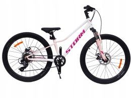 ROWER 24 QUEEN MTB AMORTYZOWANY SHIMANO ALUMINIUM RÓŻOWO BIAŁY TARCZOWE HAM