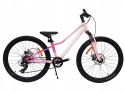 ROWER 24 QUEEN MTB AMORTYZOWANY SHIMANO ALUMINIUM RÓŻOWO RÓŻOWY TARCZOWE HA