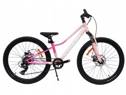 ROWER 24 QUEEN MTB AMORTYZOWANY SHIMANO ALUMINIUM RÓŻOWO RÓŻOWY TARCZOWE HA