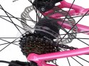 ROWER 24 QUEEN MTB AMORTYZOWANY SHIMANO ALUMINIUM RÓŻOWO RÓŻOWY TARCZOWE HA