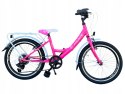 ROWER DZIECIĘCY 20 RÓŻOWY NEON Z PRZERZUTKĄ SHIMANO DLA DZIEWCZYNKI