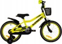 ROWER DZIECIĘCY 16 KARBON COMET LIMONKOWY ODKRĘCANE KÓŁKA BOCZNE ŻÓŁTY
