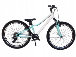 ROWER 24 QUEEN MTB AMORTYZOWANY SHIMANO ALUMINIUM BIAŁO-TURKUSOWY