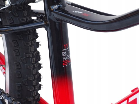 ROWER 24 RACER MTB AMORTYZOWANY SHIMANO ALUMINIUM CZERWONO-CZARNY 11''