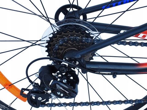 ROWER 24 RACER MTB AMORTYZOWANY SHIMANO ALUMINIUM CZERWONO-CZARNY 11''