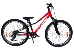 ROWER 24 RACER MTB AMORTYZOWANY SHIMANO ALUMINIUM CZERWONO-CZARNY