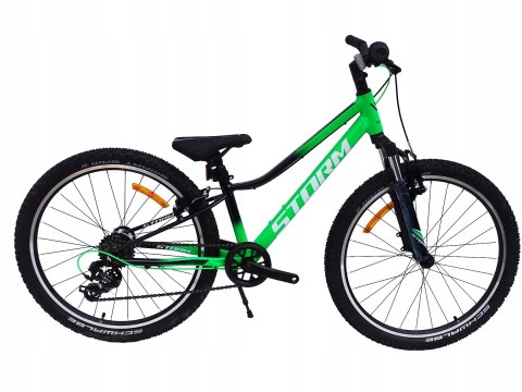 ROWER 24 RACER MTB AMORTYZOWANY SHIMANO ALUMINIUM ZIELONO-CZARNY 11''