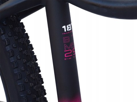 ROWER 29 STORM SHARK GÓRSKI MTB ALUMINIOWY 18'' TARCZOWE RÓŻOWY czarny