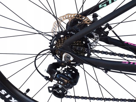 ROWER 29 STORM SHARK GÓRSKI MTB ALUMINIOWY 18'' TARCZOWE RÓŻOWY czarny