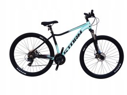 ROWER 29 STORM SHARK GÓRSKI MTB ALUMINIOWY 18'' TARCZOWE TURKUSOWY czarny